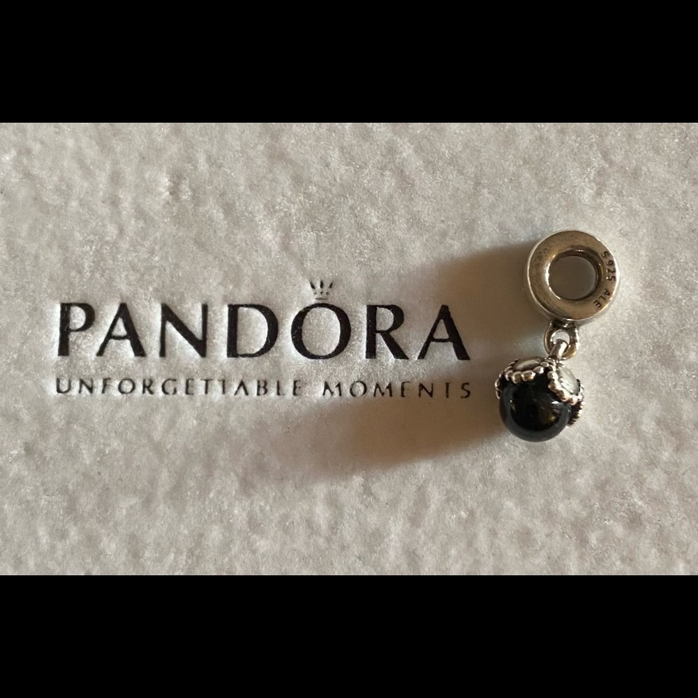 Pandora onyx dangle charm for bracelets